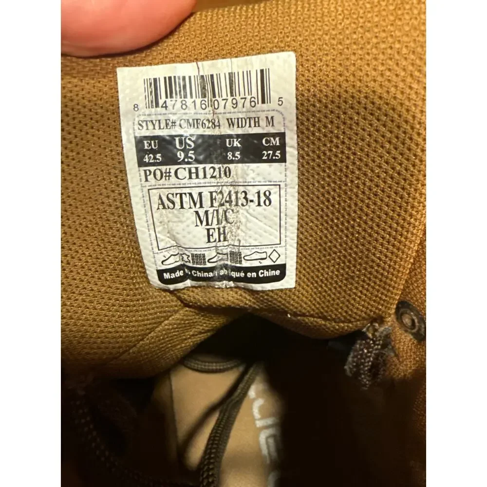 Carhartt CMF6284 Work Boots Men’s 9.5M Composite Toe EH Brown Leather